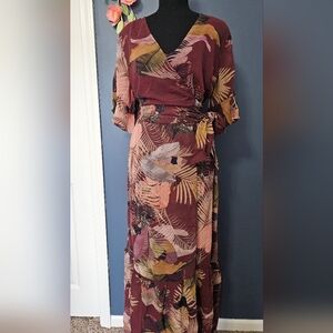 NWT City Chic Tropical Heat Wrap Maxi Dress Plus Size 14W